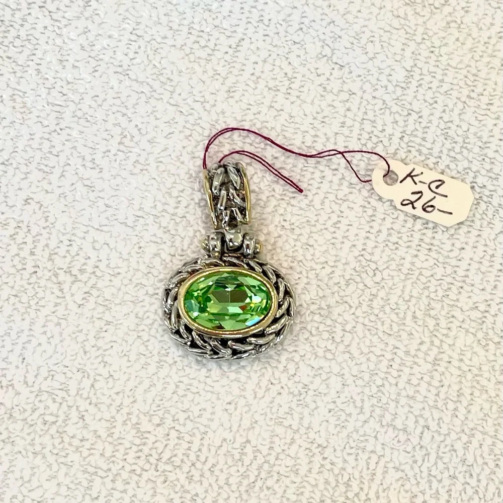 Elegant Silver and Green Pendant